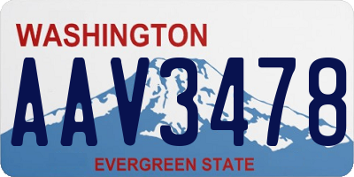 WA license plate AAV3478