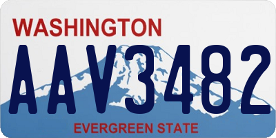 WA license plate AAV3482