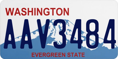 WA license plate AAV3484