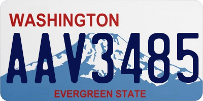 WA license plate AAV3485