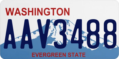 WA license plate AAV3488