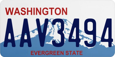 WA license plate AAV3494