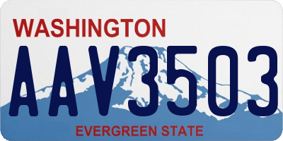 WA license plate AAV3503