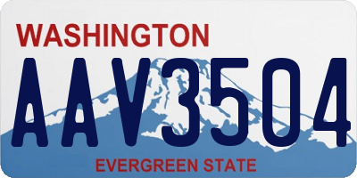 WA license plate AAV3504