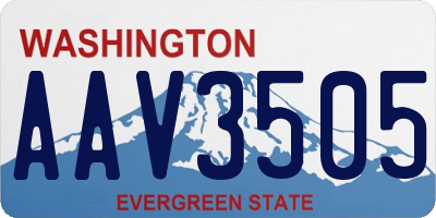 WA license plate AAV3505