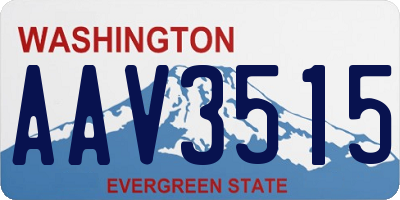 WA license plate AAV3515