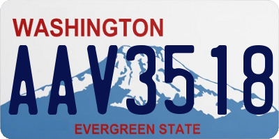 WA license plate AAV3518