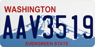 WA license plate AAV3519
