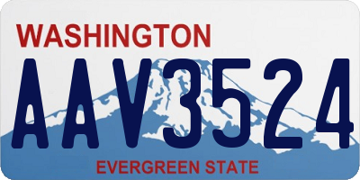 WA license plate AAV3524