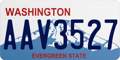 WA license plate AAV3527