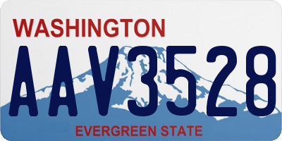 WA license plate AAV3528