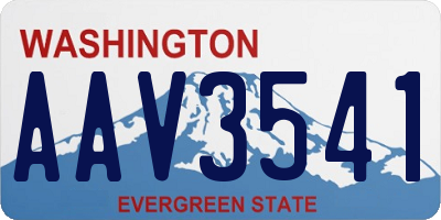 WA license plate AAV3541