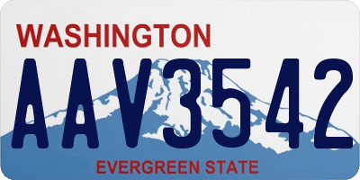 WA license plate AAV3542