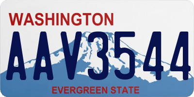 WA license plate AAV3544