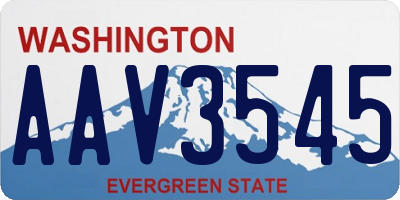 WA license plate AAV3545