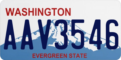 WA license plate AAV3546