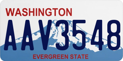 WA license plate AAV3548