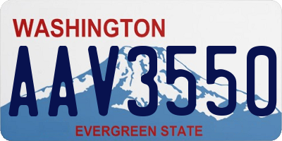 WA license plate AAV3550