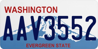 WA license plate AAV3552