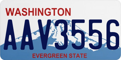 WA license plate AAV3556