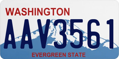 WA license plate AAV3561