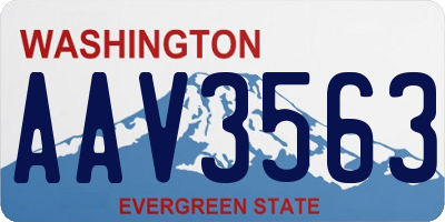WA license plate AAV3563