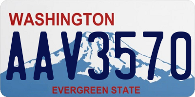 WA license plate AAV3570
