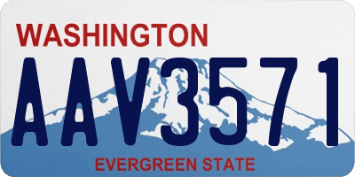 WA license plate AAV3571