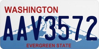 WA license plate AAV3572