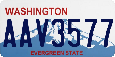 WA license plate AAV3577
