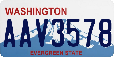 WA license plate AAV3578