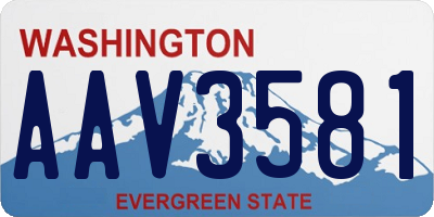 WA license plate AAV3581