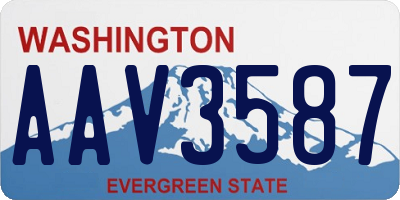 WA license plate AAV3587