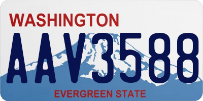 WA license plate AAV3588