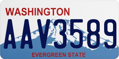 WA license plate AAV3589