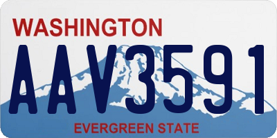WA license plate AAV3591