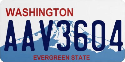 WA license plate AAV3604
