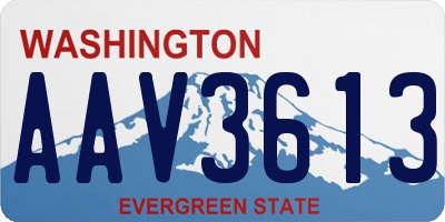 WA license plate AAV3613