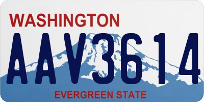 WA license plate AAV3614