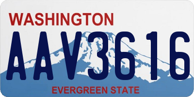 WA license plate AAV3616