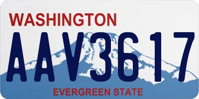 WA license plate AAV3617