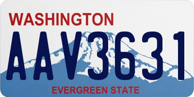 WA license plate AAV3631