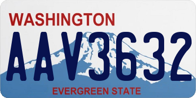 WA license plate AAV3632