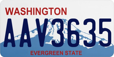 WA license plate AAV3635