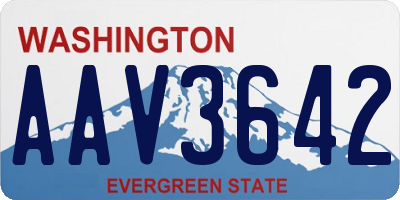 WA license plate AAV3642