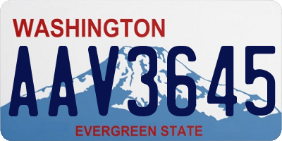 WA license plate AAV3645