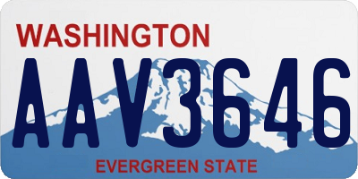 WA license plate AAV3646