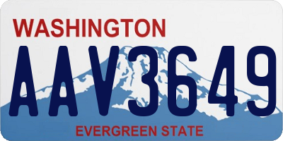WA license plate AAV3649