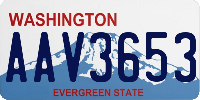 WA license plate AAV3653