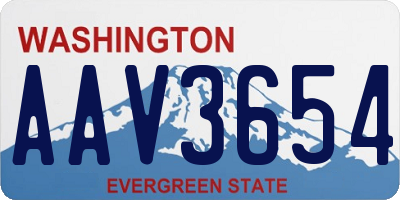 WA license plate AAV3654